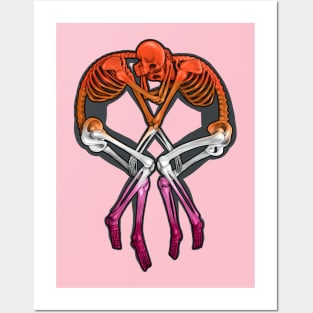 Lesbian Flag Skeleton Love Posters and Art